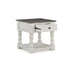 Signature Design by Ashley Table d'appoint Havalance décontractée blanc/gris