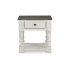 Signature Design by Ashley Table d'appoint Havalance décontractée blanc/gris