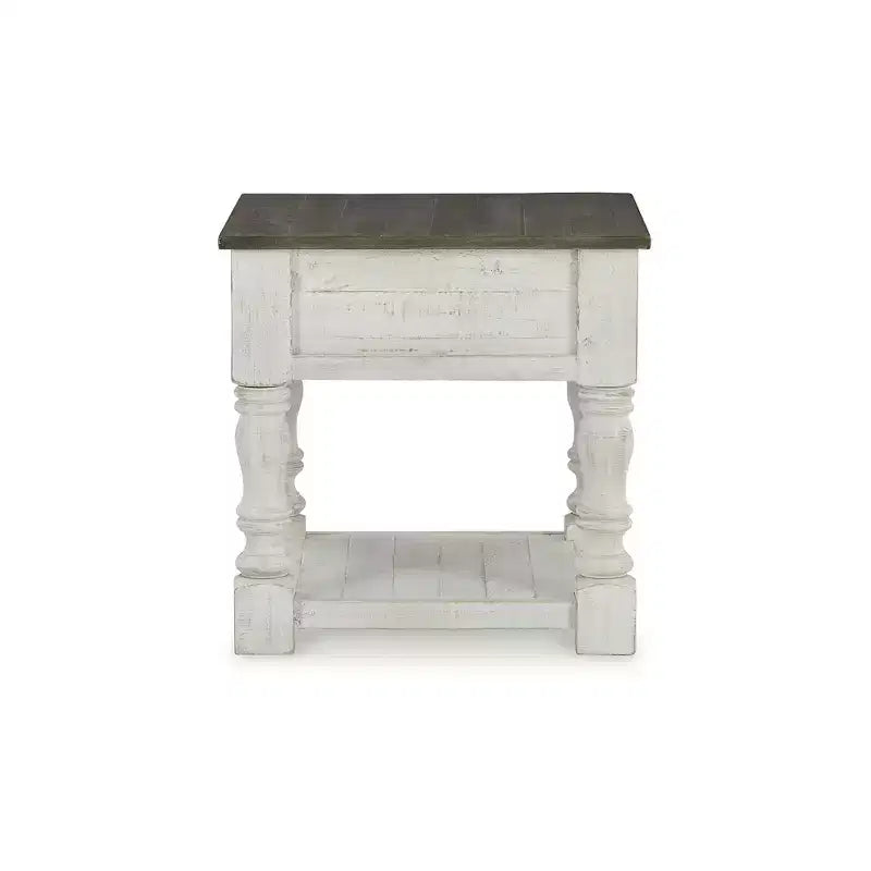 Signature Design by Ashley Table d'appoint Havalance décontractée blanc/gris
