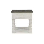 Signature Design by Ashley Table d'appoint Havalance décontractée blanc/gris