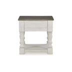 Signature Design by Ashley Table d'appoint Havalance décontractée blanc/gris