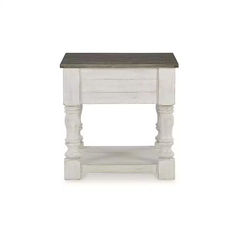 Signature Design by Ashley Table d'appoint Havalance décontractée blanc/gris