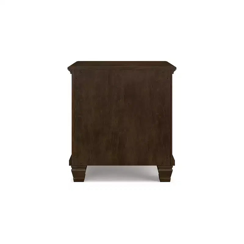 Table de chevet classique à 2 tiroirs Danabrin de Signature Design by Ashley pour chambre à coucher, brun foncé