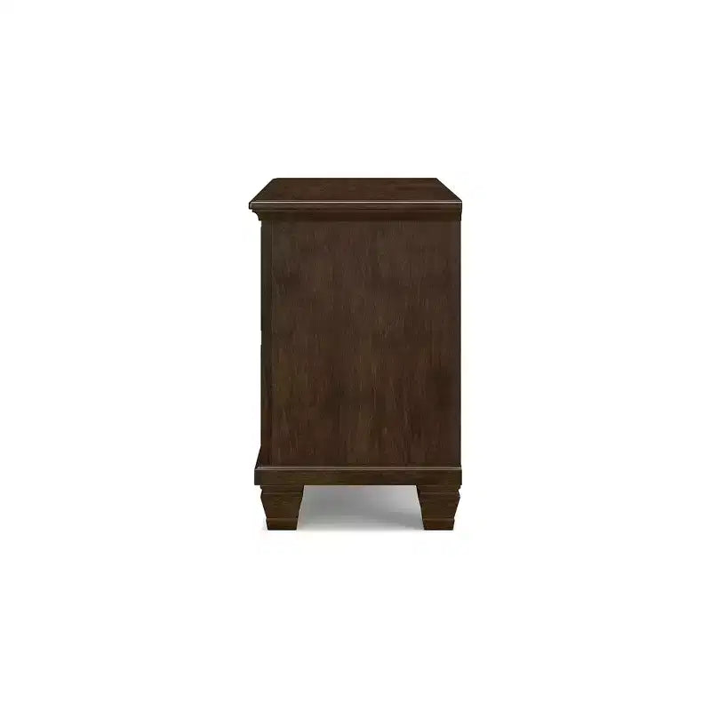 Table de chevet classique à 2 tiroirs Danabrin de Signature Design by Ashley pour chambre à coucher, brun foncé
