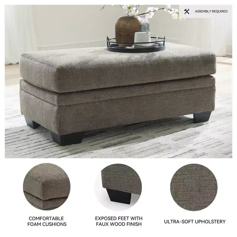 Repose-pieds rembourré Stonemeade de Signature Design by Ashley, couleur noix de muscade