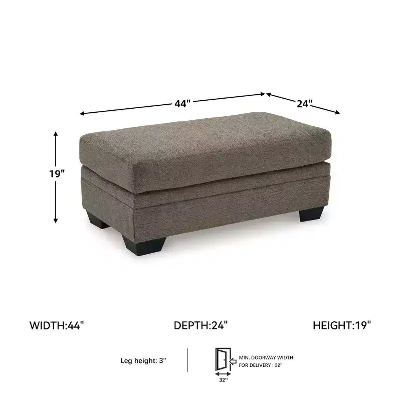 Repose-pieds rembourré Stonemeade de Signature Design by Ashley, couleur noix de muscade