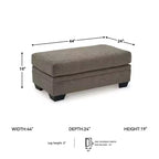 Repose-pieds rembourré Stonemeade de Signature Design by Ashley, couleur noix de muscade