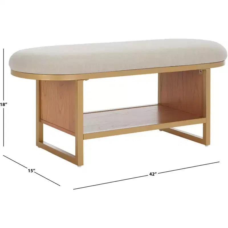 Banc à étagères ouvertes Iona avec coussin - BCH5002 - Safavieh