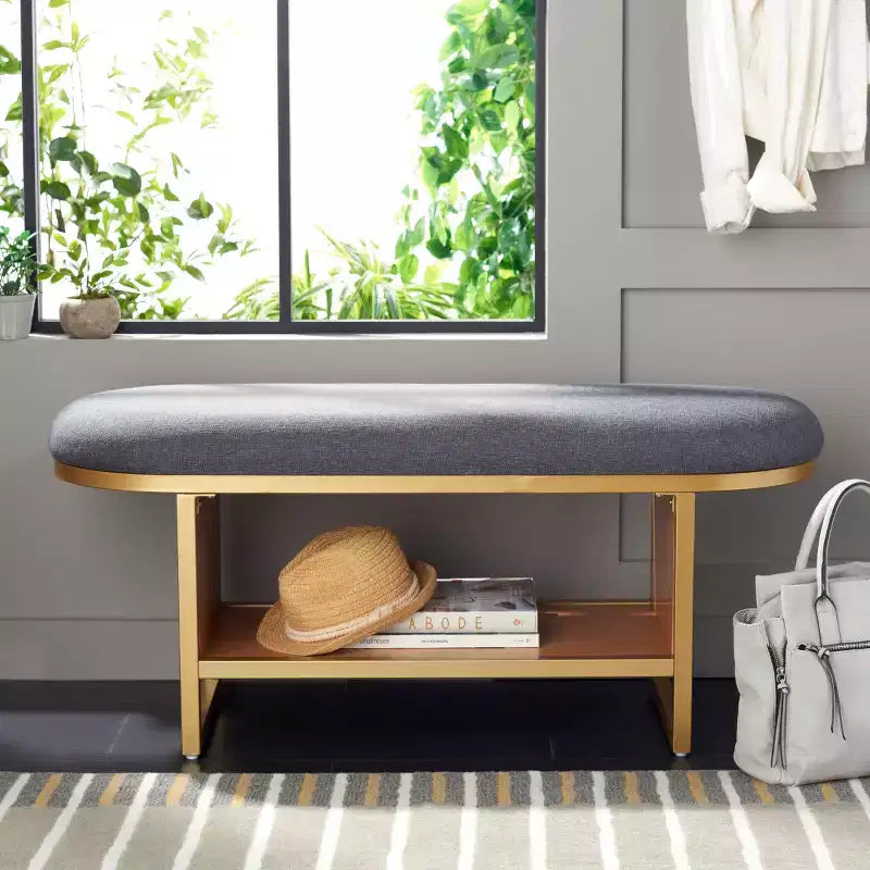 Banc à étagères ouvertes Iona avec coussin - BCH5002 - Safavieh