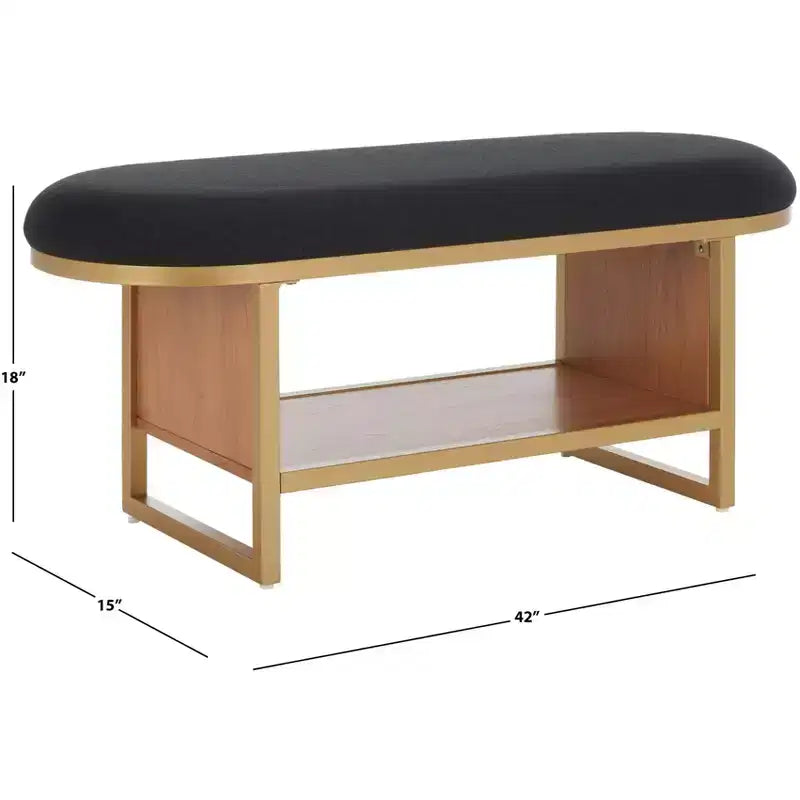 Banc à étagères ouvertes Iona avec coussin - BCH5002 - Safavieh