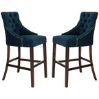 Tabouret de bar à dossier ailé capitonné Eleni (Lot de 2) - BST6304 - Safavieh