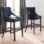 Tabouret de bar à dossier ailé capitonné Eleni (Lot de 2) - BST6304 - Safavieh