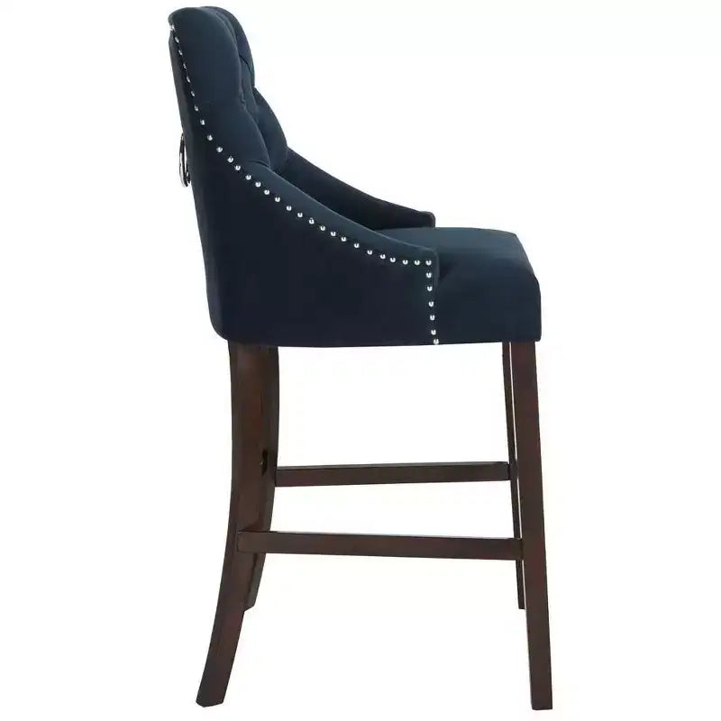 Tabouret de bar à dossier ailé capitonné Eleni (Lot de 2) - BST6304 - Safavieh