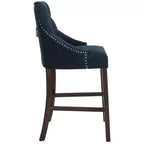 Tabouret de bar à dossier ailé capitonné Eleni (Lot de 2) - BST6304 - Safavieh
