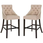 Tabouret de bar à dossier ailé capitonné Eleni (Lot de 2) - BST6304 - Safavieh