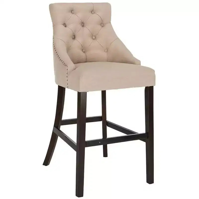 Tabouret de bar à dossier ailé capitonné Eleni (Lot de 2) - BST6304 - Safavieh