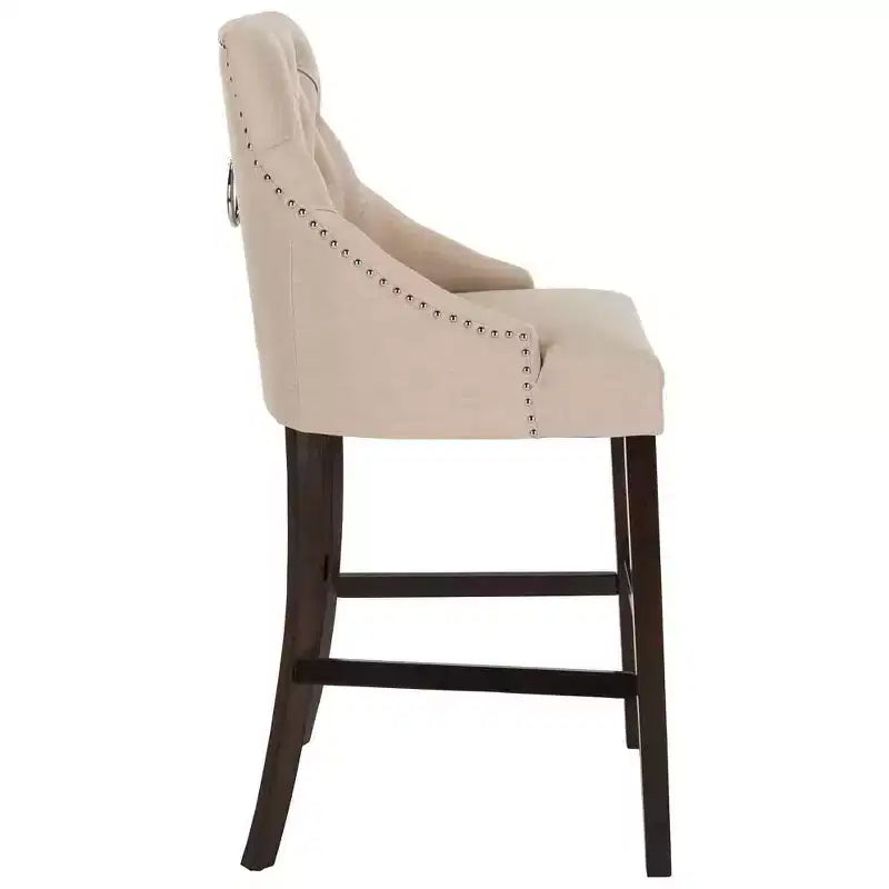Tabouret de bar à dossier ailé capitonné Eleni (Lot de 2) - BST6304 - Safavieh