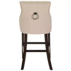 Tabouret de bar à dossier ailé capitonné Eleni (Lot de 2) - BST6304 - Safavieh
