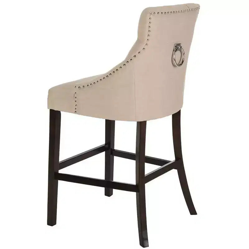 Tabouret de bar à dossier ailé capitonné Eleni (Lot de 2) - BST6304 - Safavieh