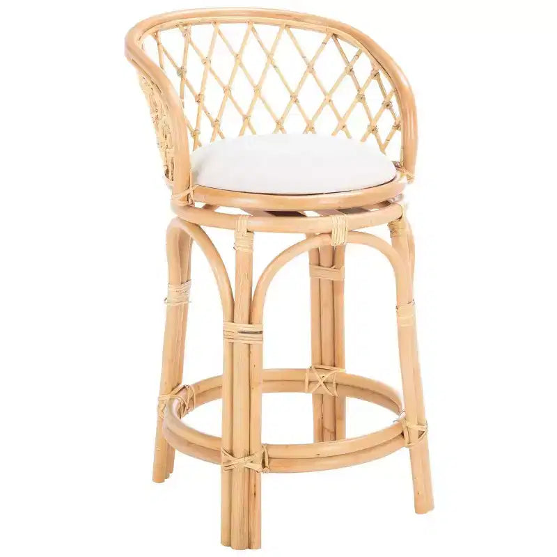 Tabouret de comptoir Yuta en rotin avec coussin - BST6504 - Safavieh