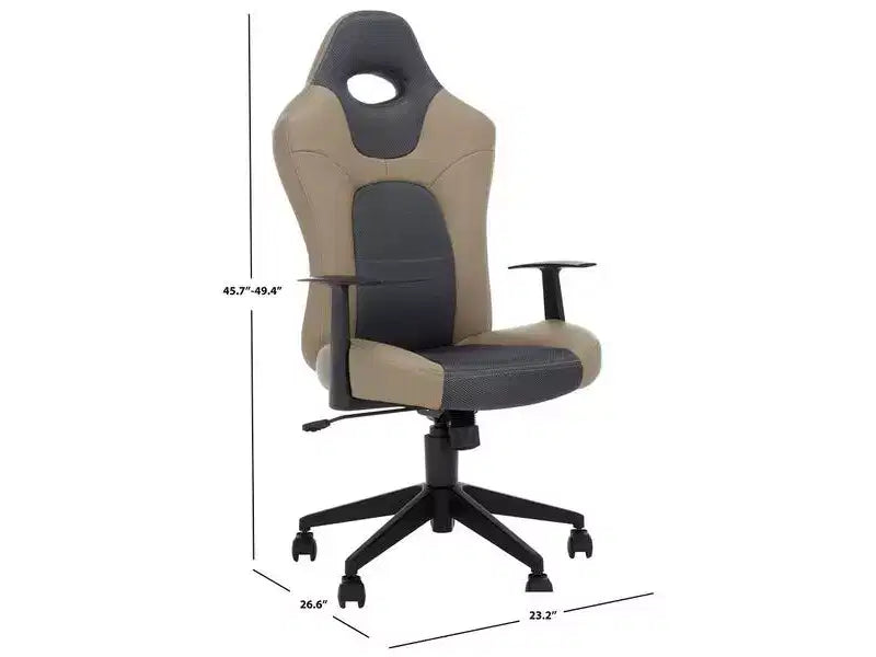 Chaise de bureau pivotante Belinda - Hauteur réglable - FOX8503 - Noir/Gris - Safavieh