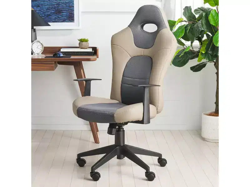 Chaise de bureau pivotante Belinda - Hauteur réglable - FOX8503 - Noir/Gris - Safavieh