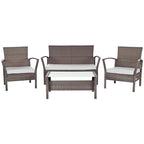 SAFAVIEH Outdoor Lucica Ensemble de patio 4 pièces - 27L x 31P x 48H