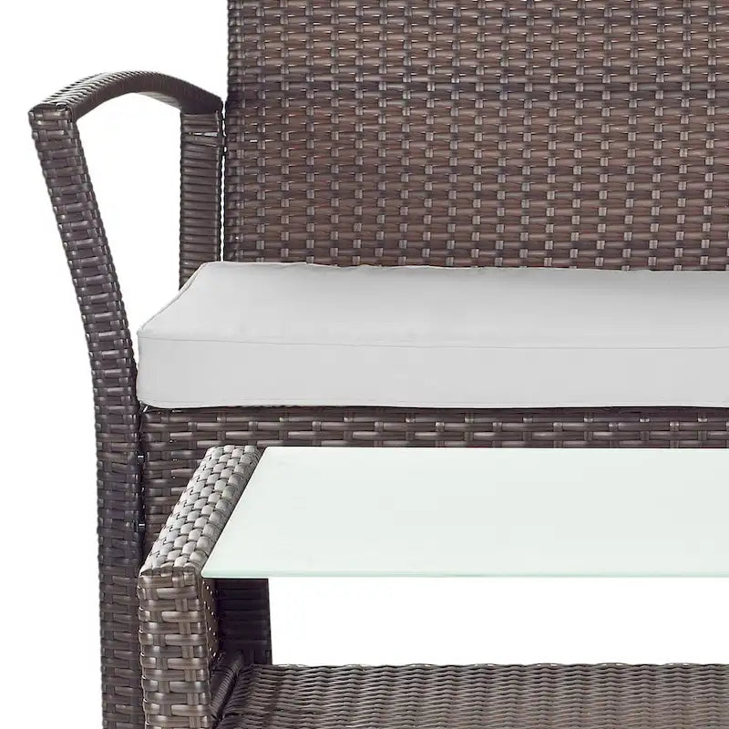 SAFAVIEH Outdoor Lucica Ensemble de patio 4 pièces - 27L x 31P x 48H