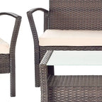 SAFAVIEH Outdoor Lucica Ensemble de patio 4 pièces - 27L x 31P x 48H