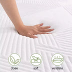 Matelas en mousse à mémoire de forme de base entièrement froide Wuleitex 10 pouces sans fibre de verre, sensation moyenne, couche rafraîchissante respirante, matériau de sécurité certifié