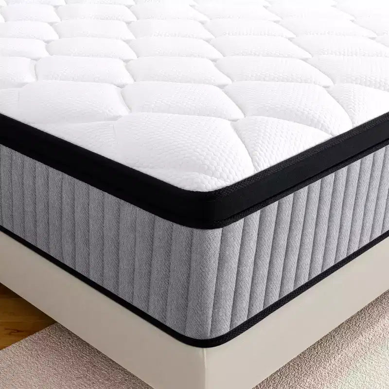 Matelas en mousse à mémoire de forme de base entièrement froide Wuleitex 10 pouces sans fibre de verre, sensation moyenne, couche rafraîchissante respirante, matériau de sécurité certifié