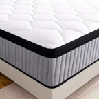 Matelas en mousse à mémoire de forme de base entièrement froide Wuleitex 10 pouces sans fibre de verre, sensation moyenne, couche rafraîchissante respirante, matériau de sécurité certifié