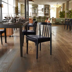 Chaise de salle à manger Flash Furniture Chester de qualité commerciale en bois massif avec dossier à lattes et siège en vinyle