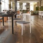 Chaise de salle à manger Flash Furniture Chester de qualité commerciale en bois massif avec dossier à lattes et siège en vinyle