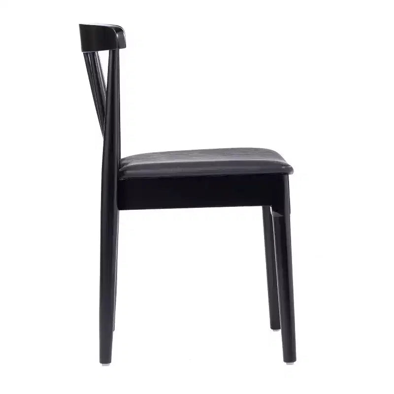 Chaise de salle à manger Flash Furniture Chester de qualité commerciale en bois massif avec dossier à lattes et siège en vinyle
