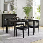 Chaise de salle à manger Flash Furniture Chester de qualité commerciale en bois massif avec dossier à lattes et siège en vinyle