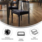 Chaise de salle à manger Flash Furniture Chester de qualité commerciale en bois massif avec dossier à lattes et siège en vinyle