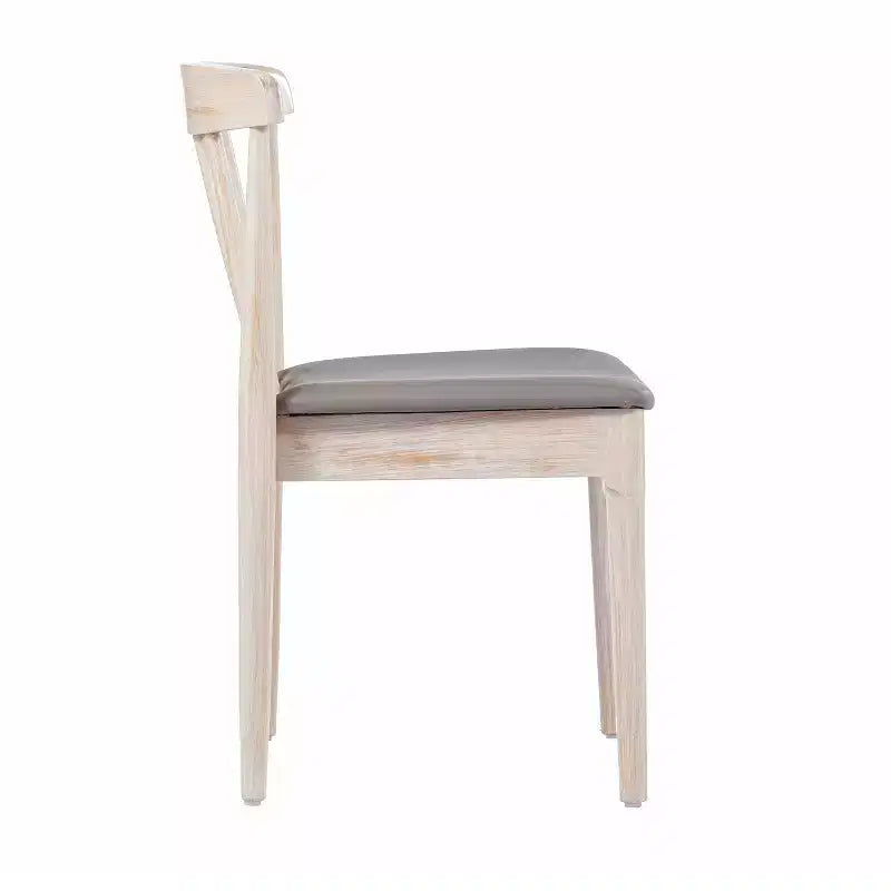 Chaise de salle à manger Flash Furniture Chester de qualité commerciale en bois massif avec dossier à lattes et siège en vinyle