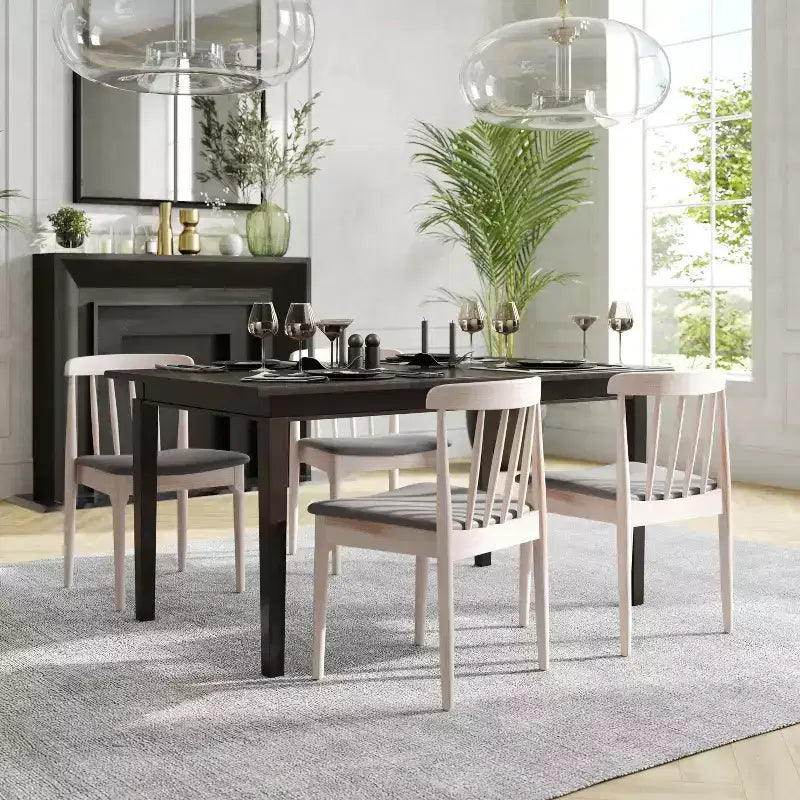 Chaise de salle à manger Flash Furniture Chester de qualité commerciale en bois massif avec dossier à lattes et siège en vinyle