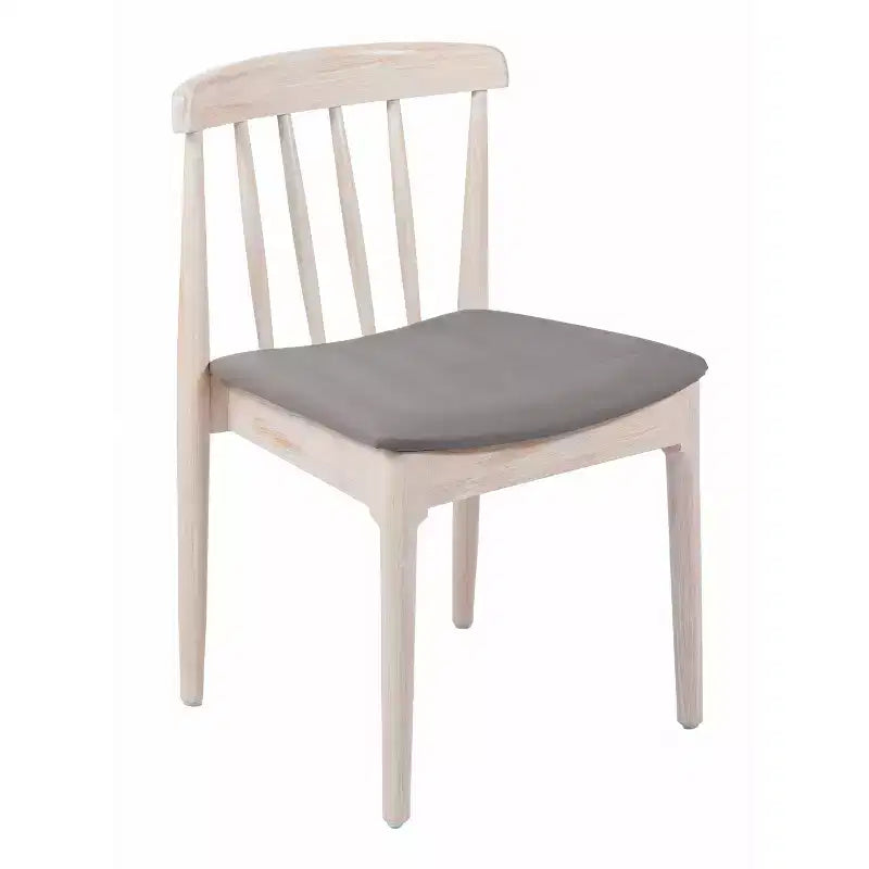 Flash Furniture Chester Commercial Grade Solid Wood Dining Chair with Slatted Backrest and Vinyl Seat