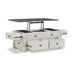 Table basse à plateau relevable Signature Design by Ashley Casual Havalance, blanc/gris