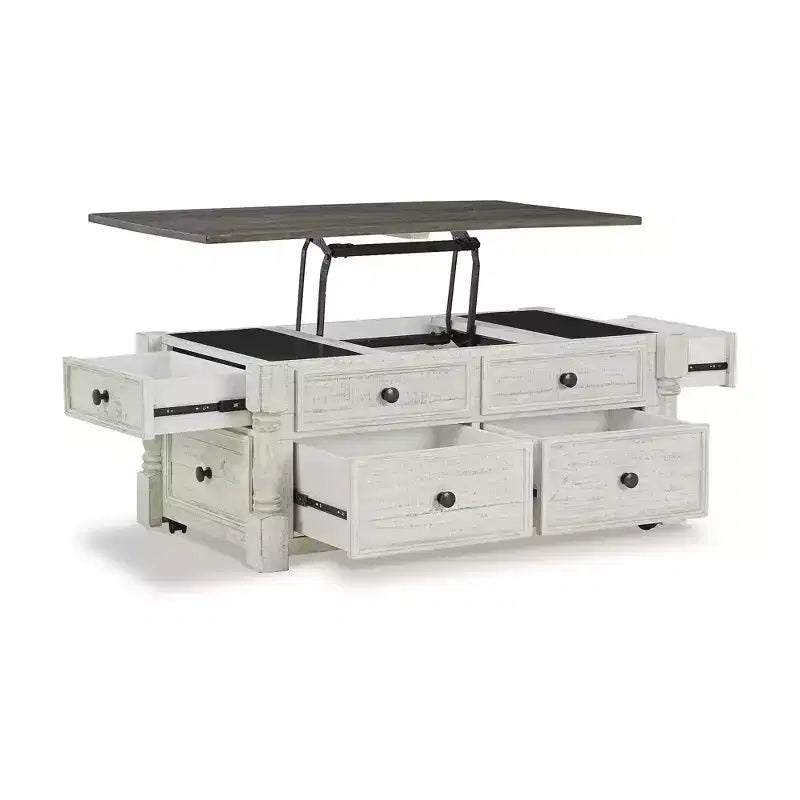 Table basse à plateau relevable Signature Design by Ashley Casual Havalance, blanc/gris