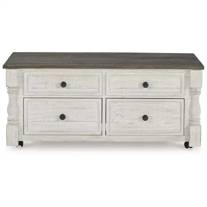Table basse à plateau relevable Signature Design by Ashley Casual Havalance, blanc/gris