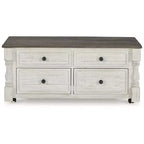 Table basse à plateau relevable Signature Design by Ashley Casual Havalance, blanc/gris