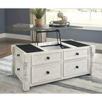 Table basse à plateau relevable Signature Design by Ashley Casual Havalance, blanc/gris