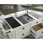 Table basse à plateau relevable Signature Design by Ashley Casual Havalance, blanc/gris