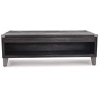 Table basse relevable Signature Design by Ashley Todoe, table basse industrielle rustique gris foncé avec deux tiroirs de rangement et plateaux amovibles