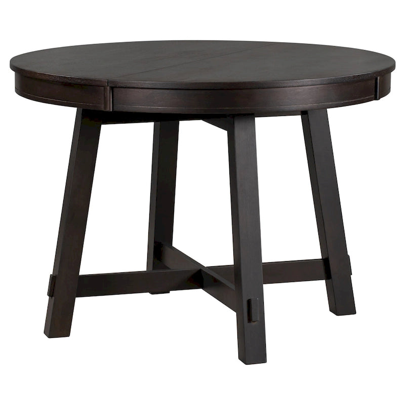 Table de salle à manger ronde de style ferme extensible avec 16 rallonges en bois