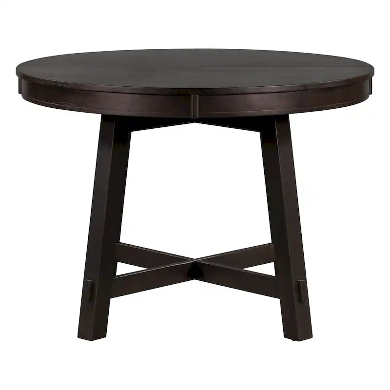 Table de salle à manger ronde de style ferme extensible avec 16 rallonges en bois