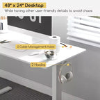 Costway Bureau Debout Électrique 122 x 61 cm, Réglable en Hauteur avec 3 Niveaux de Mémoire et 2 Trous de Gestion de Câbles Blanc Naturel/Brun Rustique/Naturel